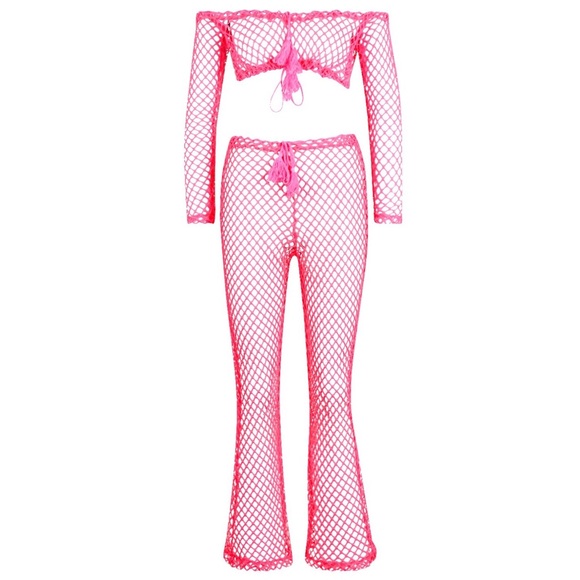 Fishnet Tie Front Beach Co-Ord - Picture 2 of 6